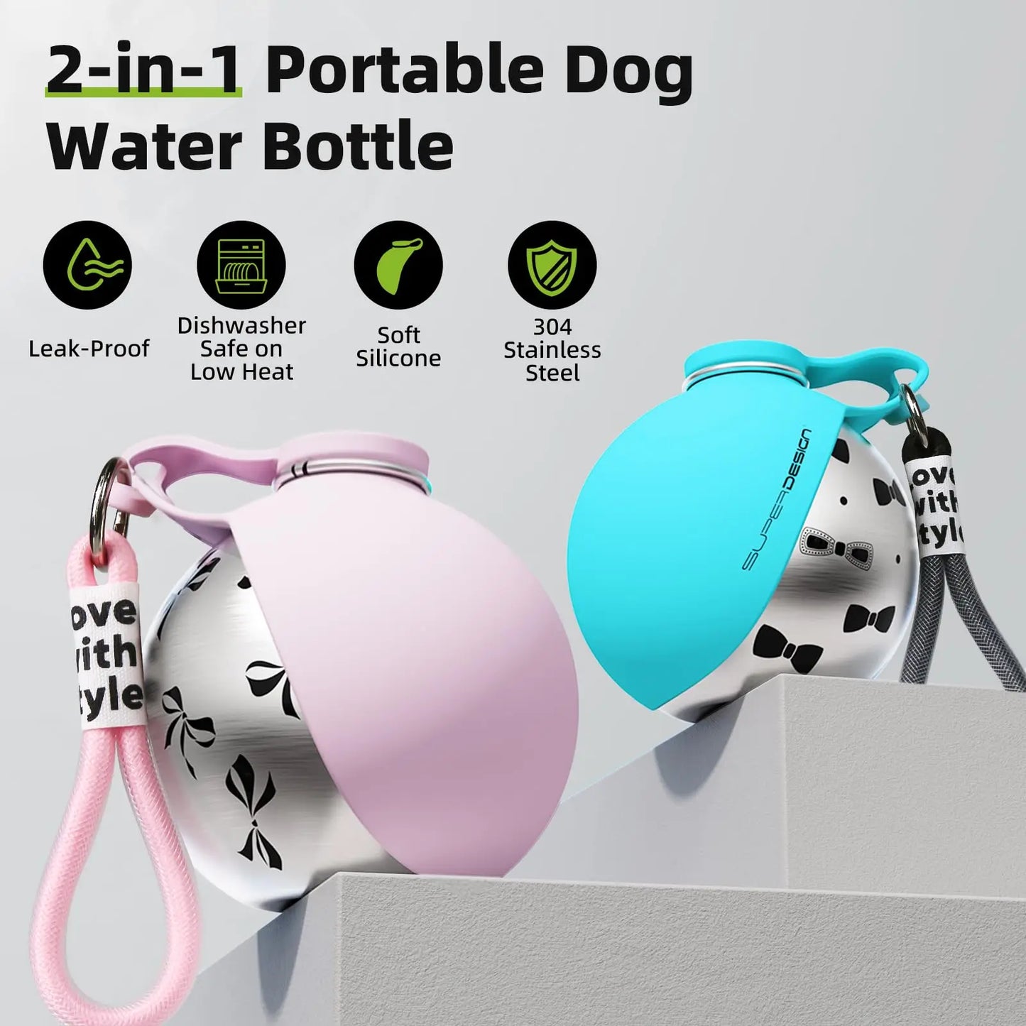 Portable Dog Water Bottle for Small Dogs – Leak Proof Travel Dispenser