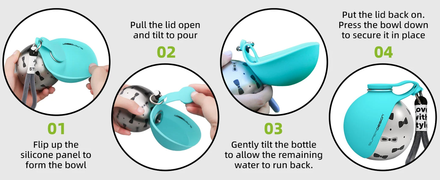 Portable Dog Water Bottle for Small Dogs – Leak Proof Travel Dispenser