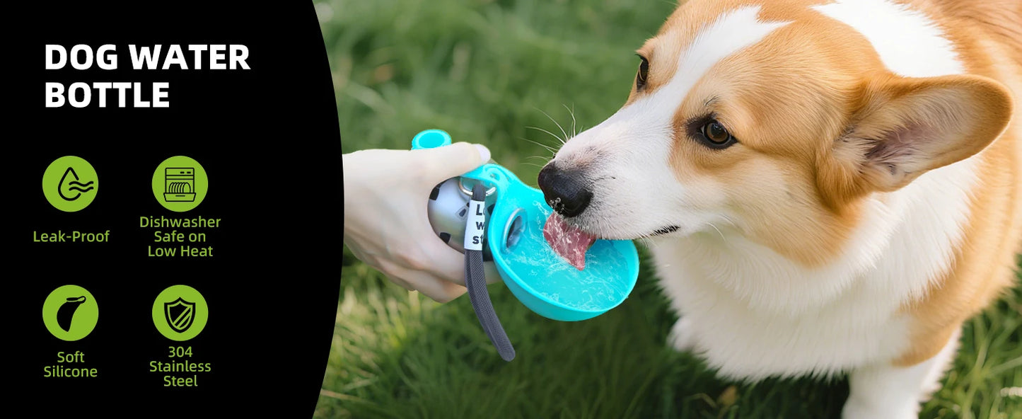 Portable Dog Water Bottle for Small Dogs – Leak Proof Travel Dispenser