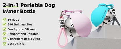 Portable Dog Water Bottle for Small Dogs – Leak Proof Travel Dispenser