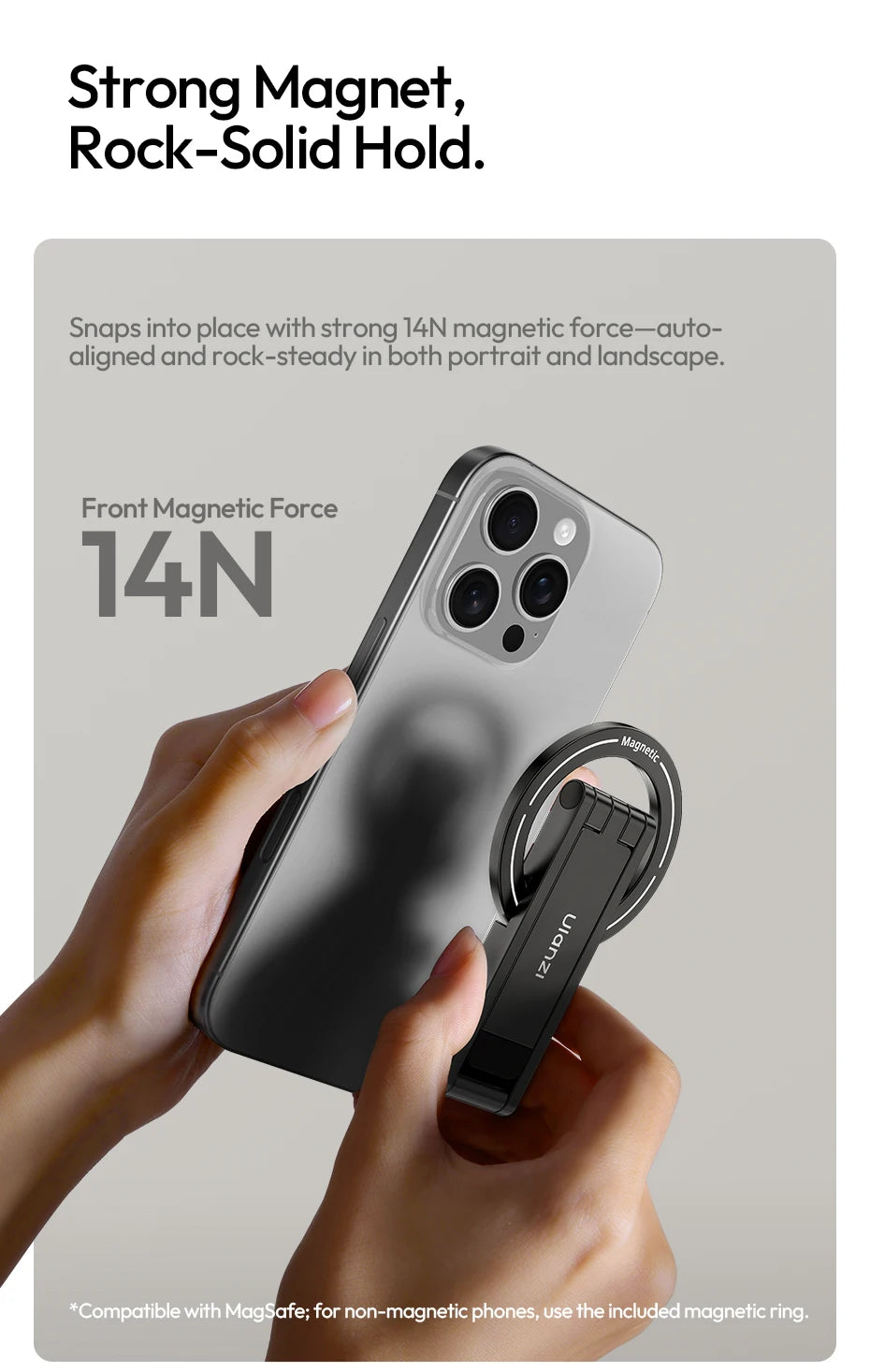 Foldable Magnetic Phone Tripod – Slim Stand for Vlogging & Livestream