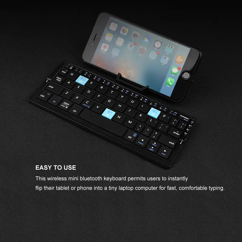 Foldable Bluetooth Keyboard – Portable Mini Wireless Keyboard for Phone & Tablet