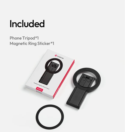 Foldable Magnetic Phone Tripod – Slim Stand for Vlogging & Livestream