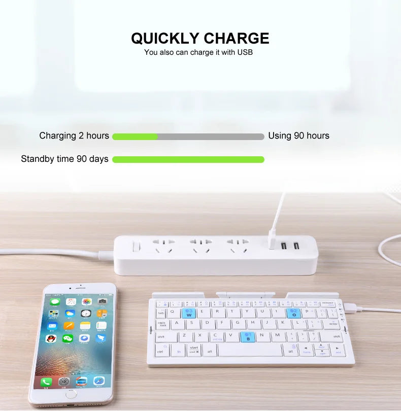Foldable Bluetooth Keyboard – Portable Mini Wireless Keyboard for Phone & Tablet