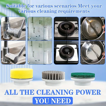 Electric Spin Scrubber – Cordless Kitchen & Bathroom Cleaning Brush with 5 Heads