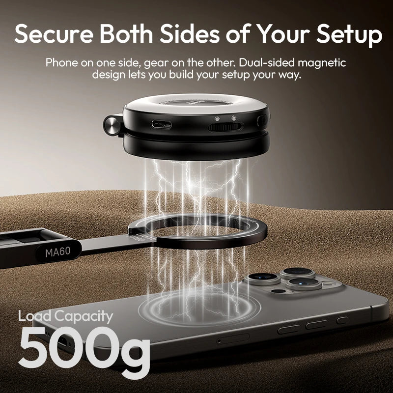 Foldable Magnetic Phone Tripod – Slim Stand for Vlogging & Livestream