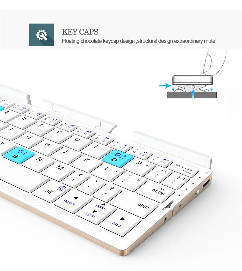 Foldable Bluetooth Keyboard – Portable Mini Wireless Keyboard for Phone & Tablet