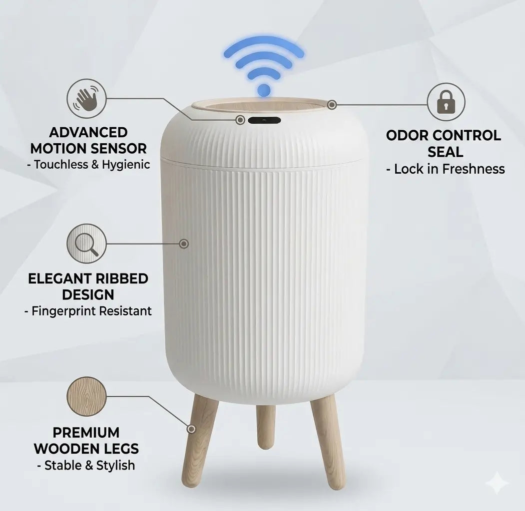 Automatic Trash Can with Motion Sensor – Smart Touchless Garbage Bin for Home & Office